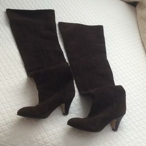 Over the knee suede boots